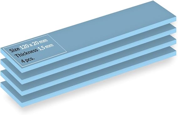 ARCTIC TP-3: Üstün Performanslı Termal Ped, 120 x 20 x 1,5 mm (Performans Kaybı Olmadan 2,0 mm'ye Kadar İstiflenebilir), 4 Adet - Yüksek Performans, Özellikle Yumuşak, İdeal Boşluk Doldurucu, Köprü