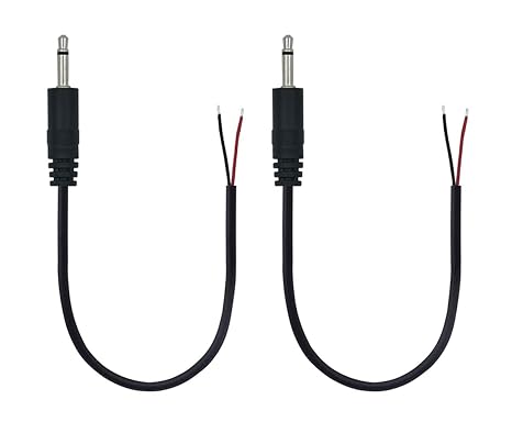 3.5mm Male Plug Jack to Bare Wire, 3.5mm 1/8" 2 Pole Audio Repair Cable