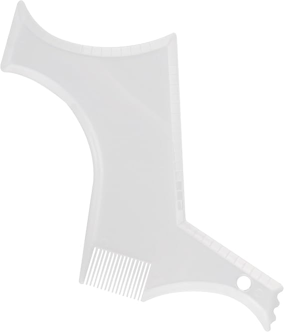 Beard Shaping Tool for Men,Transparent Beard Styling Template with Comb,Plastic Barber Shaper Guide for Symmetric Line Up, Edging & Trimming