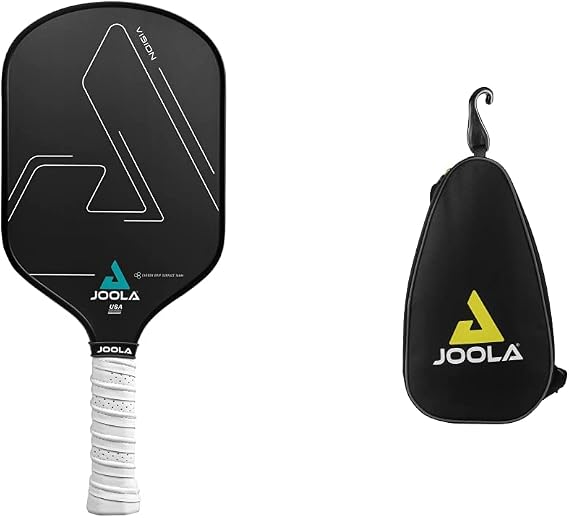 JOOLA Vision Pickleball Paddle with Textured Carbon Grip Surface Technology for Maximum Spin and Control with Added Power - Polypropylene Honeycomb Core Pickleball Racket Available in 14mm and 16mm