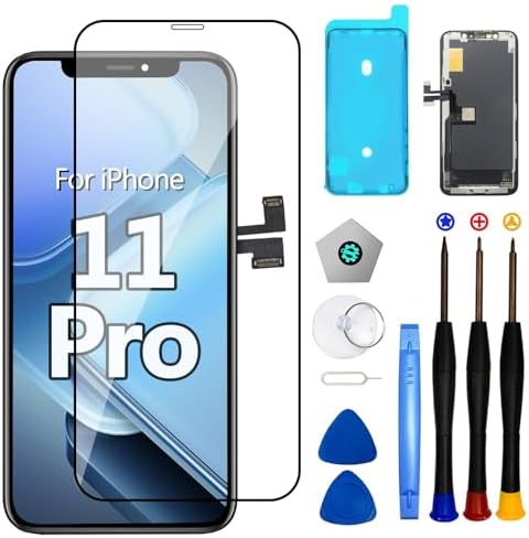 LMQ for iPhone 11 Pro Screen Replacement, 5.8-inch LCD Display Replacement 3D Touch Digitizer Assembly, with Repair Tool Kits Waterproof Tape and Screen Protector forA2160, A2217, A2215