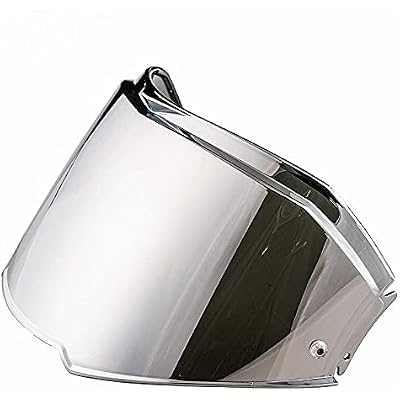 Motorcycle Helmet Visor, Fits L-S-2 Visors Compatible with Valiant II FF900 Flip Up Motorcycle Helmet Replacement Extra Lens with Anti-Fog Patch Holes Casto MotoBlackMirror