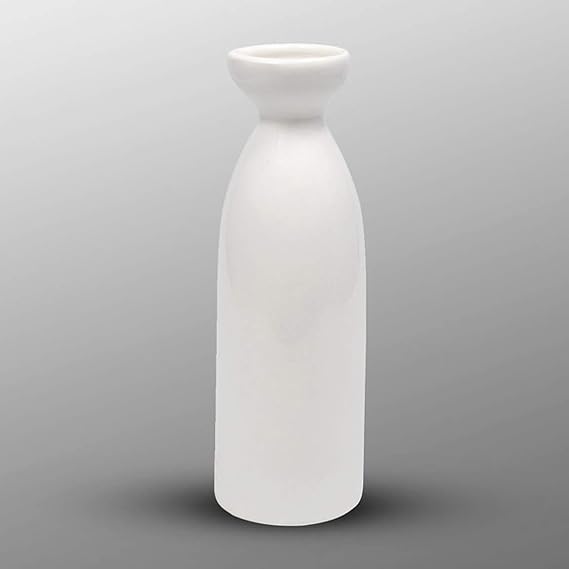 Happy Sales, White Porcelain Perfect Sake Bottle Sake Cups For Japanese Restaurant Supply and Home (Bottle 7.5 fl oz)