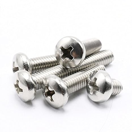 #6-32 x 1 Phillips Pan Head Machine Screws,Stainless Steel,Full Thread,Right Hand,Pack of 100