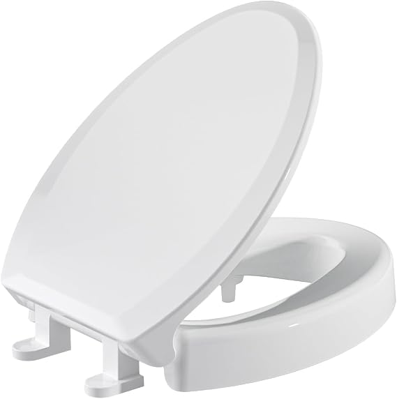 SAMODRA Elongated Raised Toilet Seat Riser, White