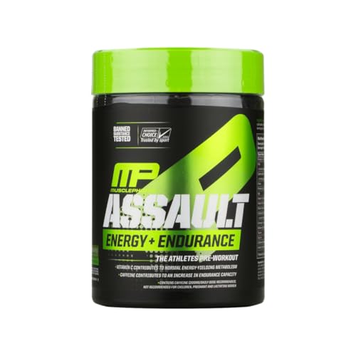 MusclePharm Assault Sport Pre-Workout Powder with High-Dose Energy, Focus, Strength, and Endurance, Strawberry Ice, 30 Servings , 12.16 Ounce Pack of 1