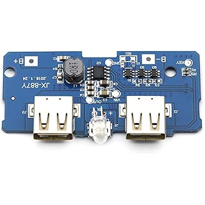 Module Dual Micro USB 3.7V to 5V 2A Boost Mobile Power Bank DIY 18650 Lithium Battery Charger PCB Board Step Up Module with Led
