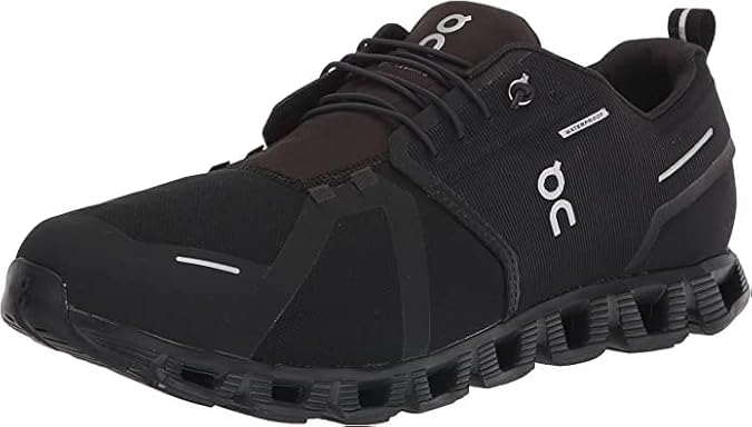 On Men's Cloud 5 Waterproof Sneakers, Black/Black, 8.5