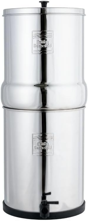 British Berkefeld 12L Stainless Steel Gravity Water Filter System |  With 2 Ultra Fluoride Cartridges | Great Tasting Clean Water | No Power Or Plumbing Required | For Home Or Outdoor Use