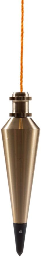 Swanson 8oz Solid Brass Plumb Bob with String, Hardened Steel Tip, PB008B