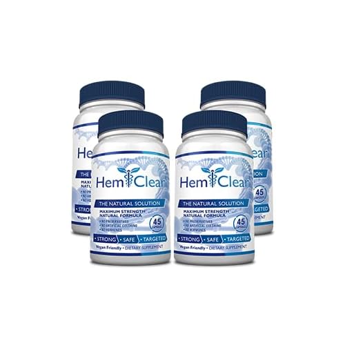 for Hemorrhoids - Vegan, 100% Natural Formula for Hemorrhoid Relief & Vascular Health - Maximum Strength, 45 Count Pack of 4