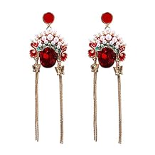 Chinese Beijing Opera Sichuan Opera Earrings Personality Women's Drop Earrings Wind Retro Long Rhinestone Tassel Earrings