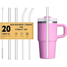 4 Pack Replacement Clear Straws for Stanley 20 oz 14oz Tumbler, 8.85 inch Reusable Plastic Straws for Yeti 30oz 25 oz 26 oz 20 oz Tumbler, Mason Jar 16oz Venti Cup with Brush, Made of Tritan