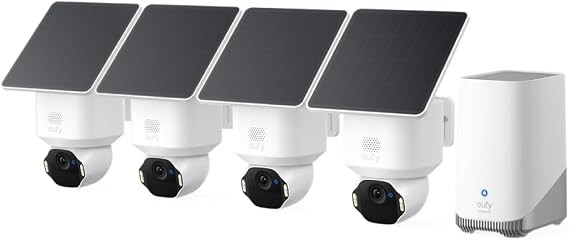eufy Security SoloCam E42, 4-Cam Kit, 4K Solar Security Camera