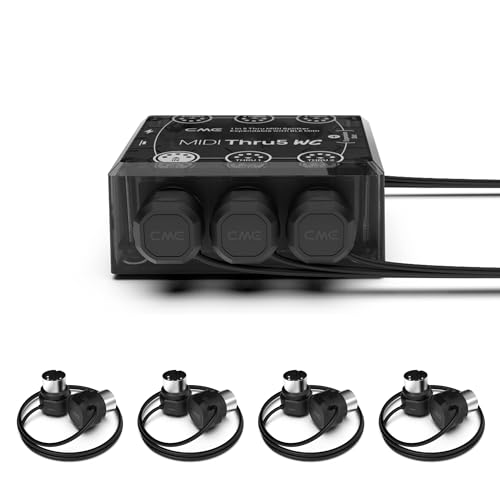 CME MIDI Thru5 WC  4-Pack 2-FT MIDI Cables - High-speed 1-to-5 MIDI Thru box  4-Pack 5-pin DIN Low-Profile MIDI cables