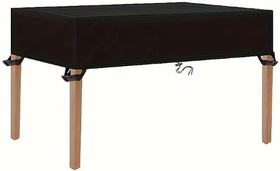 SYH&AQYE Fitted Tablecloth Rectangle Tables, Black Elastic Outdoor Picnic Table Cover for Camping Dining Room Patio Kitchen Banquet Party