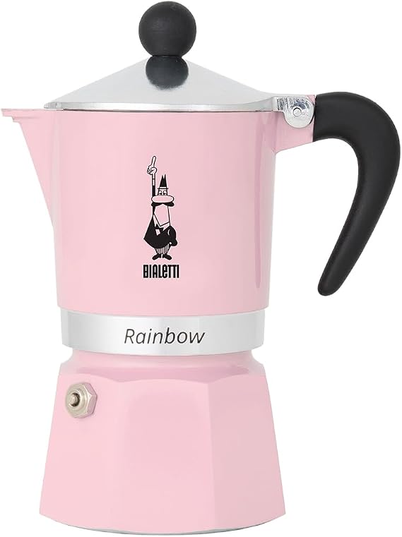 Bialetti Rainbow Coffee Maker 6 Cup Pink