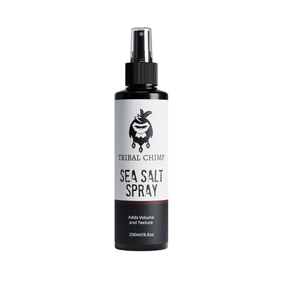 Tribal Chimp Sea Salt Spray for Men 250ml Sea Salt Hair Spray for Volumizing, Thickening & Texturizing Hair of All Types Strong Extra Hold, Natural, Non-Toxic & Alcohol Free Hairspray