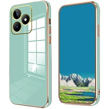 Compatible with Realme C53 Case Silicone Pink, Plating for Realme C53 Phone Case Shockproof Thin and Soft Cover Green