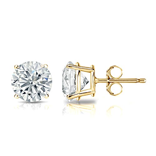 15 to 2 Carat Lab Grown Diamond Round Stud Earrings for Women in 14k Gold VS2-SI1, 0.20 to 1.00 cttw 4-Prong Setting Push Back Studs by Diamond Wish