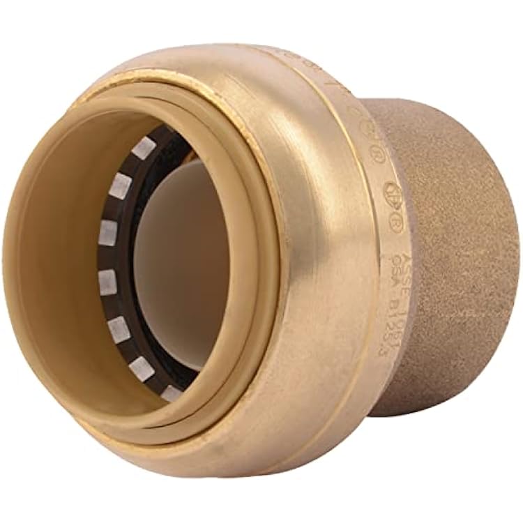SharkBite 1 Inch Push Cap, Push to Connect Brass Plumbing Fitting, PEX Pipe, Copper, CPVC, PE-RT, HDPE, U520LFA