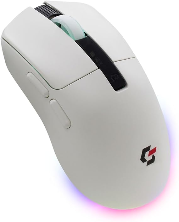 Gravion Sharper RGB Işıklı Kablosuz Gaming Oyucu Mouse 12000 DPI, Ultra Hafif, Bluetooth + 2.4G Kablosuz + Kablolu, Huano Silent Switch Tıklama, PAW3311 Sensör, 400mAh Batarya, Beyaz Gamer Faresi