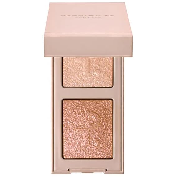 P4TRICK.TA - Major Dimension Eye Illusion Eyeshadow Duo - Color: Talk To My Team (champagne sparkle with pink flip pearl - copper sparkle with pink flip pearl) - Size (0.13 oz / 3.7 g) - Travel Size.