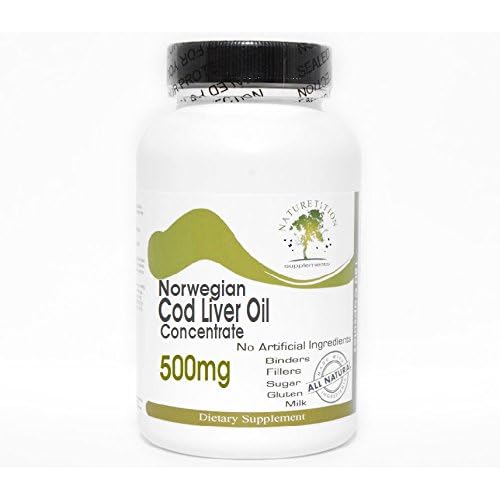 Norwegian Cod Liver Oil Concentrate 500mg ~ 100 Capsules - No Additives ~ Naturetition Supplements