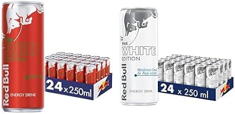 Red Bull Enerji İçeceği, Karpuz, 250 ml (24'lü Paket, 24 x 250 ml) ve Red Bull Enerji İçeceği, Hindistan Cevizi ve Açai 250 ml (24'lü Paket, 250 ml x 24 Adet)