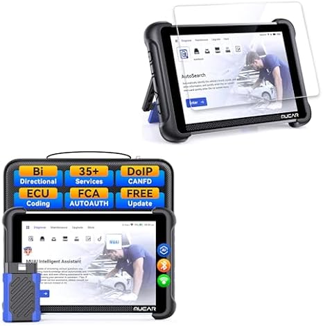 MUCAR 892BT Scanner and Tempered Glass Screen Protector,AI-Assisted Bidirectional Scan Tool, Full System OBD2 Scanner, Bi-Directional OBD2 Scanner Diagnostic Tool,ECU Coding, 35 Services, FCA Autoauth