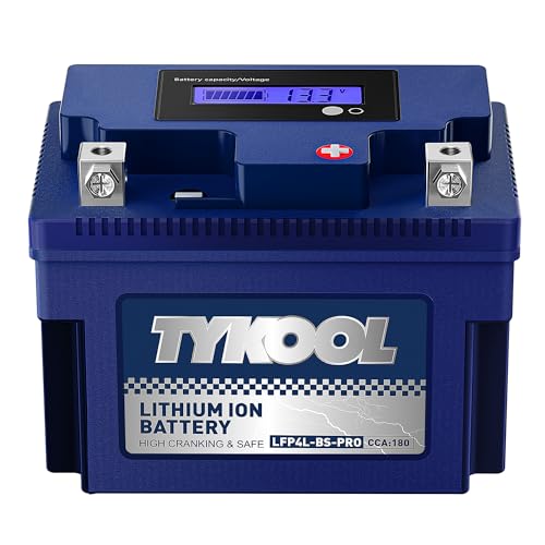 YTX4L-BS-PRO High Performance Lithium LiFePO4 Motorcycle Battery, 3X Cranking Amps 180A,Built-in BMS,for ATV,Scooter, 4 wheeler,Hongda grom,Motocross,Riding Lawn Tractor