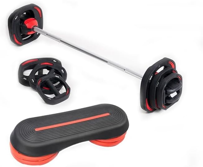 Smart Pump Barbell Set, 20253040kg Weights Bundle, Adjustable Step with Rotating Bar