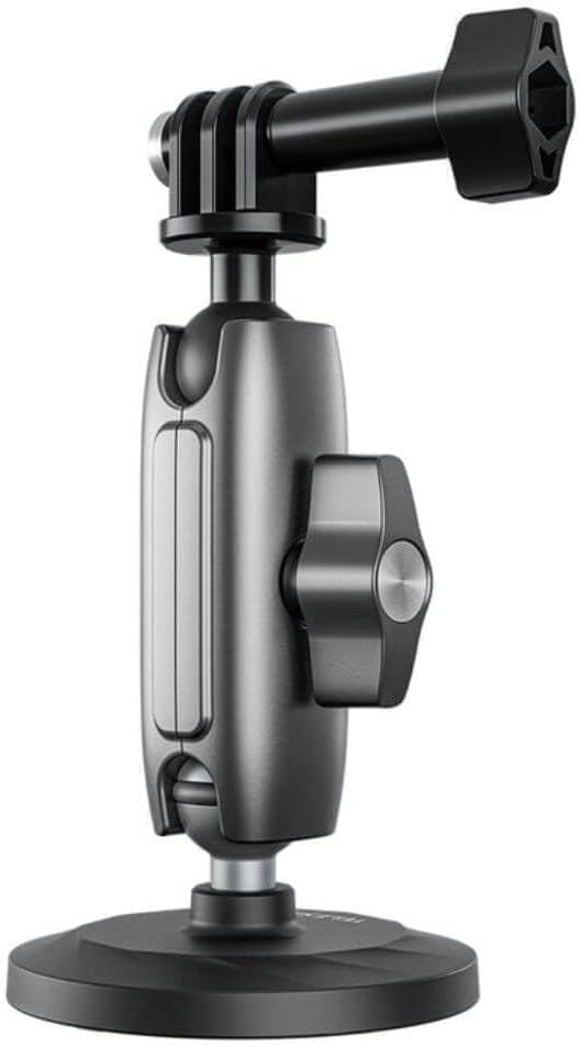 TELESIN Manyetik Aksiyon Kamera Tutucu 360° Döner Çift Bilyalı Başlık Metal Montaj Aparatı Güçlü Mıknatıslı Araç Dışı Çekim Vlog Video Kayıt Sabitleyici 1/4 Adaptörlü, CMM-001
