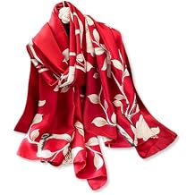 LumiSyne Silk Scarf For Women Colorful Flower Butterfly Pattern Large Long Scarf Warm Shawl Stole Sunscreen Hijab Beach Wrap