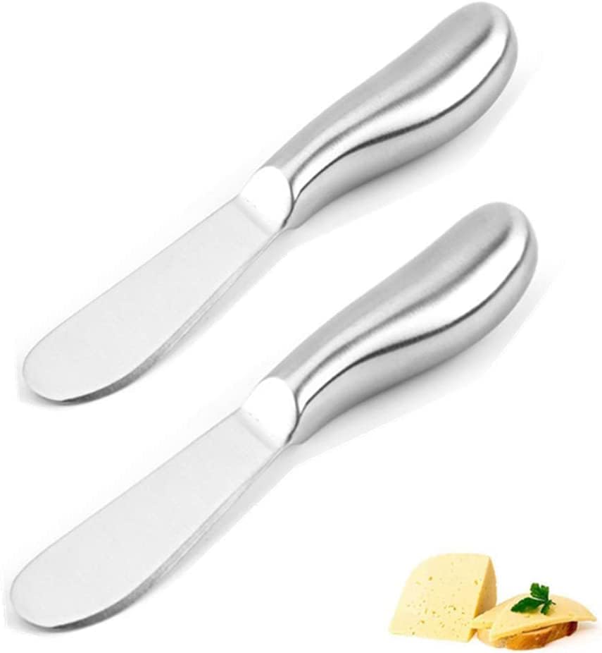 PEPAXON Butter Knife Cheese Spreader Stainless Steel Easy Spread with Ergonomic Handle 14x2cm Silver- pack of 2
