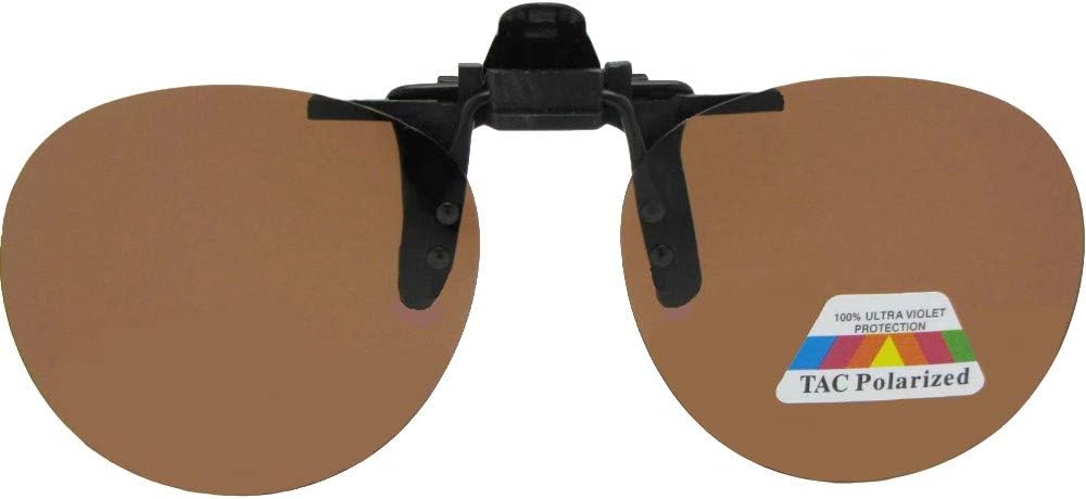 Round Polarized Flip up Clip on Sunglasses