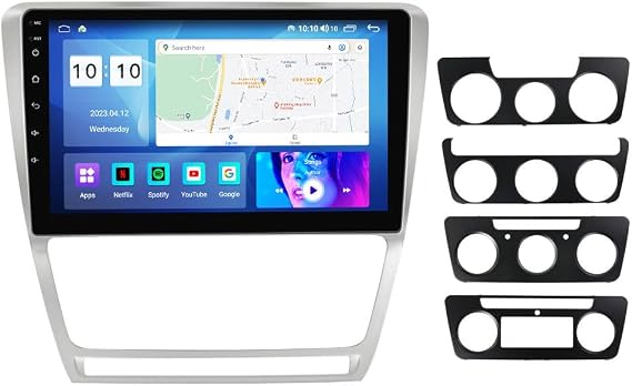 Android car Radio for Skoda Octavia 2008-2013,10 inch Car Stereo Touch Screen Upgrade with Wireless CarPlay/Android Auto GPS Navigation WiFi AM FM