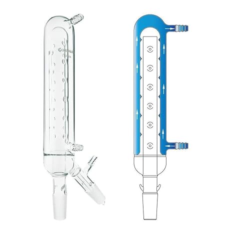 Chemglass CG-1208-20 Series CG-1208 Concentrator Condenser with Distilling Distillation Heads, 24/40 Joint, 200 mm Inner Tube Height, 325 mm Height