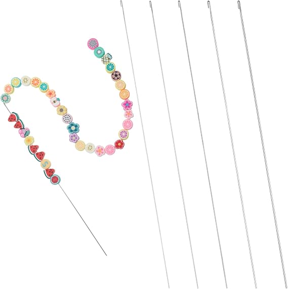 5 PCS Beading Needles for Jewelry Making, 6.7 Inches Bead Needles for Bracelet Making, 5 Thickness Styles Bead Spinner Needle for Beaded Bracelets, Necklaces Jewelry Making(0.4|0.5|0.6|0.7|0.8mm)