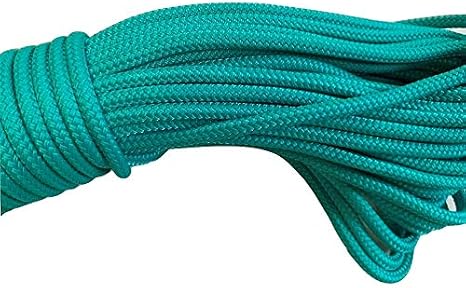 Double Braid Polyester Rope 1/4 Inch, Teal