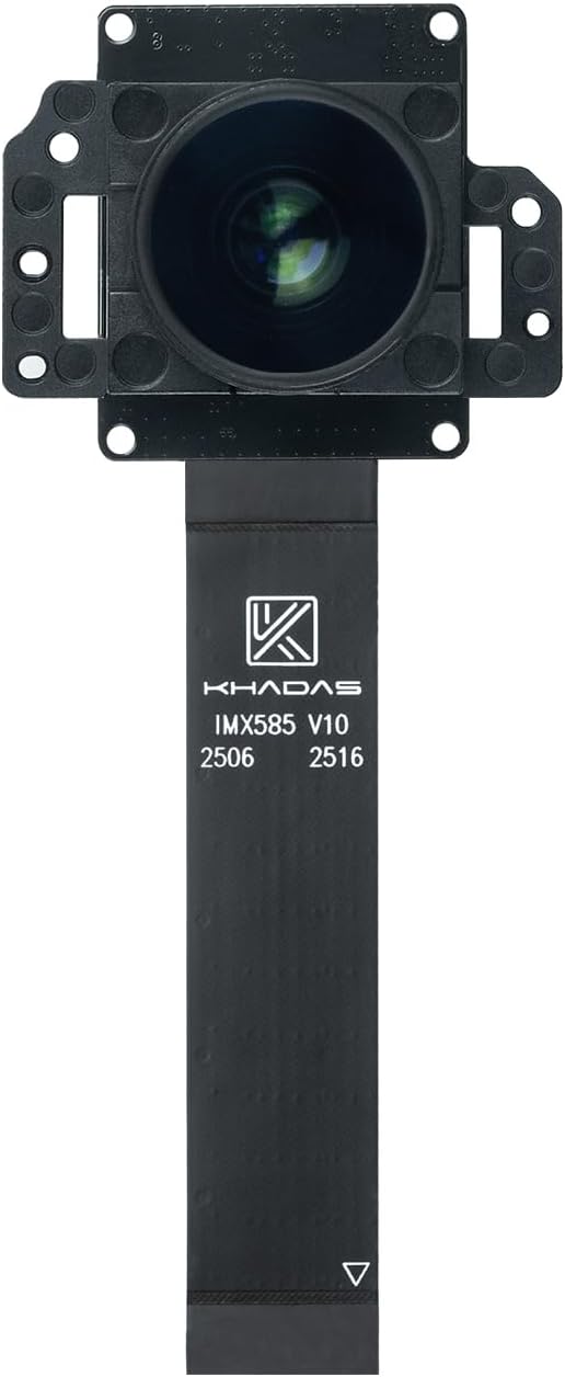 Khadas IMX585 Camera Module, 4K Ultra HD 8MP, 1/1.2" Large Sensor, F1.0 Wide Aperture, Low Distortion Wide Angle with Replaceable FPC Cable