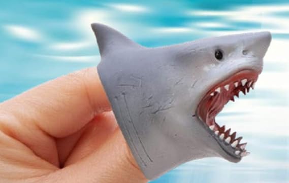 1 Baby Shark Finger Puppet Soft Stretchy Rubber Jaws Song