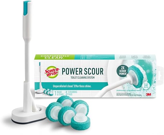 Scotch-Brite Power Scour Toilet Cleaning System, 1 Wand & 5 Refills