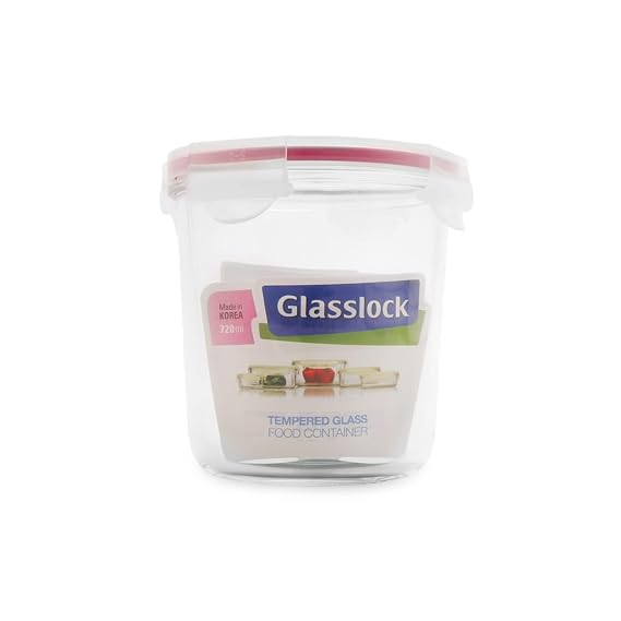 GLASS LOCK 720ml Tall Round Food Container, 1 EA