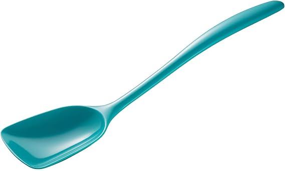 Gourmac Hutzler 11 Inch Melamine Flat-Front Spoon, Turquoise