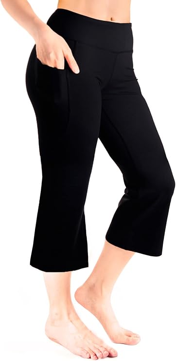 Yogipace Women's Cropped Yoga Pants with Pockets, 20"/22"/24" Inseam