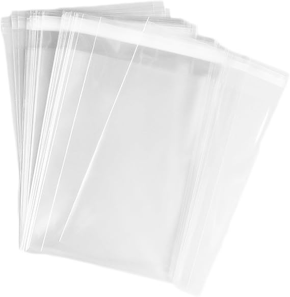 N'icePackaging - 100 Qty 7" x 9" Clear Flat Cello/Cellophane Bags 1.4 Mil - Good for Candies, Cookies, Bakery Goods, Soap, Other Treats - Storage and Sales - Re-Sealable