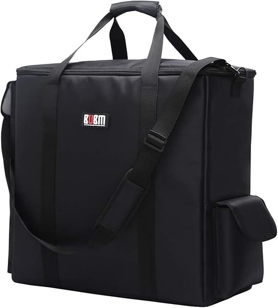 BUBM Desktop Computer Carrying Case, Padded Nylon Carry Tote Bag for Transporting Computer Tower PC Chassis, Keyboard, Cable and Mouse