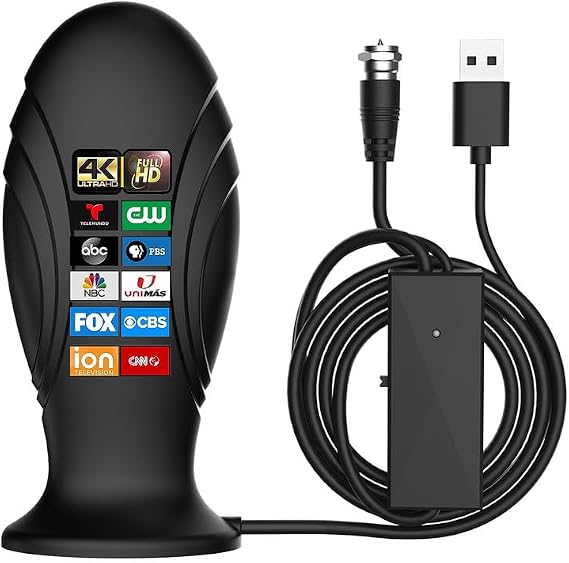 TV Antenna - Digital TV Antenna Indoor for Local Channels Smart Televisions, Long Range Reception HD Antenna for Televisions 4k 1080P Channels-18ft Long Cables
