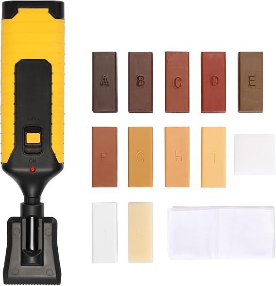 ACAGALA Laminate Repairing Kit Wax System Floor Worktop Sturdy Casing Chips Scratches Mending Tool Set (Multicolor)